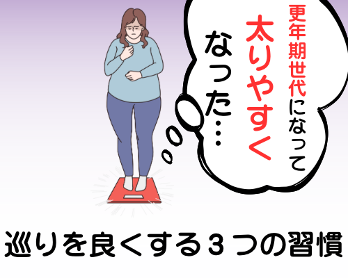 更年期世代になって太りやすくなったことに悩む女性のイメージ