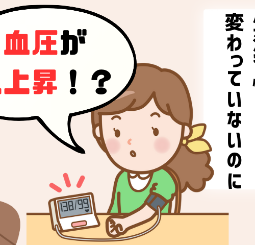 40代になり、血圧が急上昇した女性のイメージ