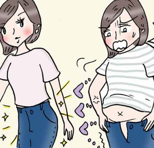 おなかが引き締まった女性