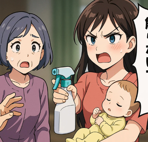 「他人だから子どもに触らないで！」消臭スプレーを手にした潔癖症の嫁に邪険に扱われた結果