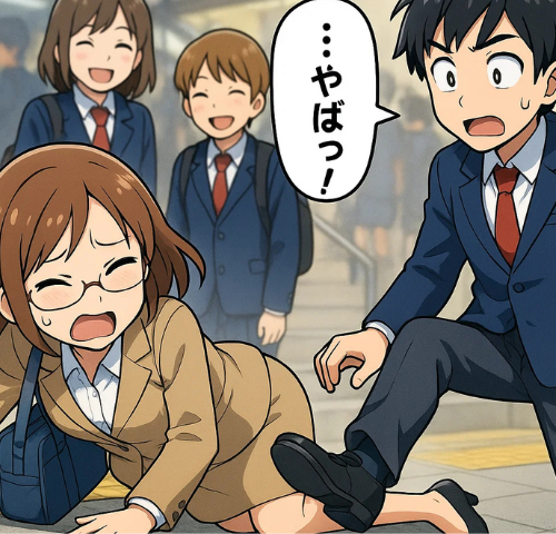 「やばっ！」電車通勤中に転倒…笑い声とやさしい声が交錯した朝の出来事とは【体験談】