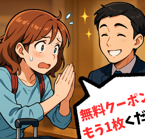 「もう一枚ください」ホテルでクーポンをおねだりした直後、荷物から出てきた物に絶句！