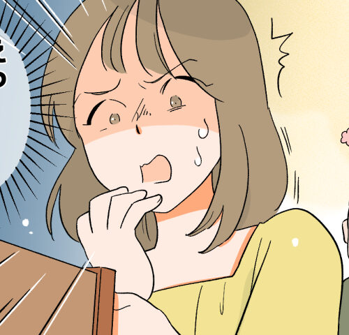 義実家の引き出しを開けて意外な物の多さに驚いている女性のイラスト