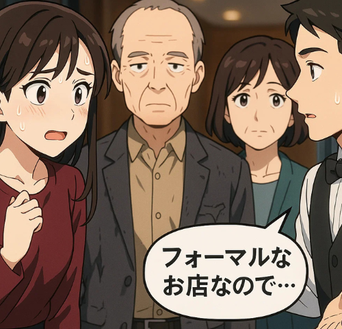 還暦祝いで訪れた高級レストラン「フォーマルなお店なので…」父の古いジャケットが生んだ誤解とは